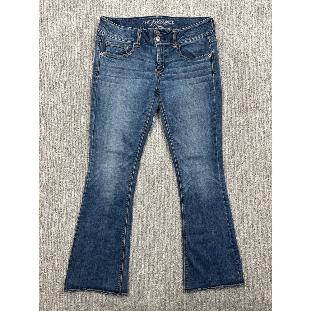 American Eagle Artist Super Stretch‎ Flare Jeans Blue Medium Wash Womens Size 8